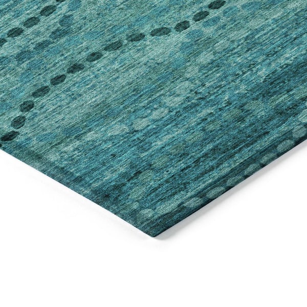Chantille Machine Washable Indoor/Outdoor Abstract ACN2031 Turquoise 8 ft. x 10 ft. Area Rug