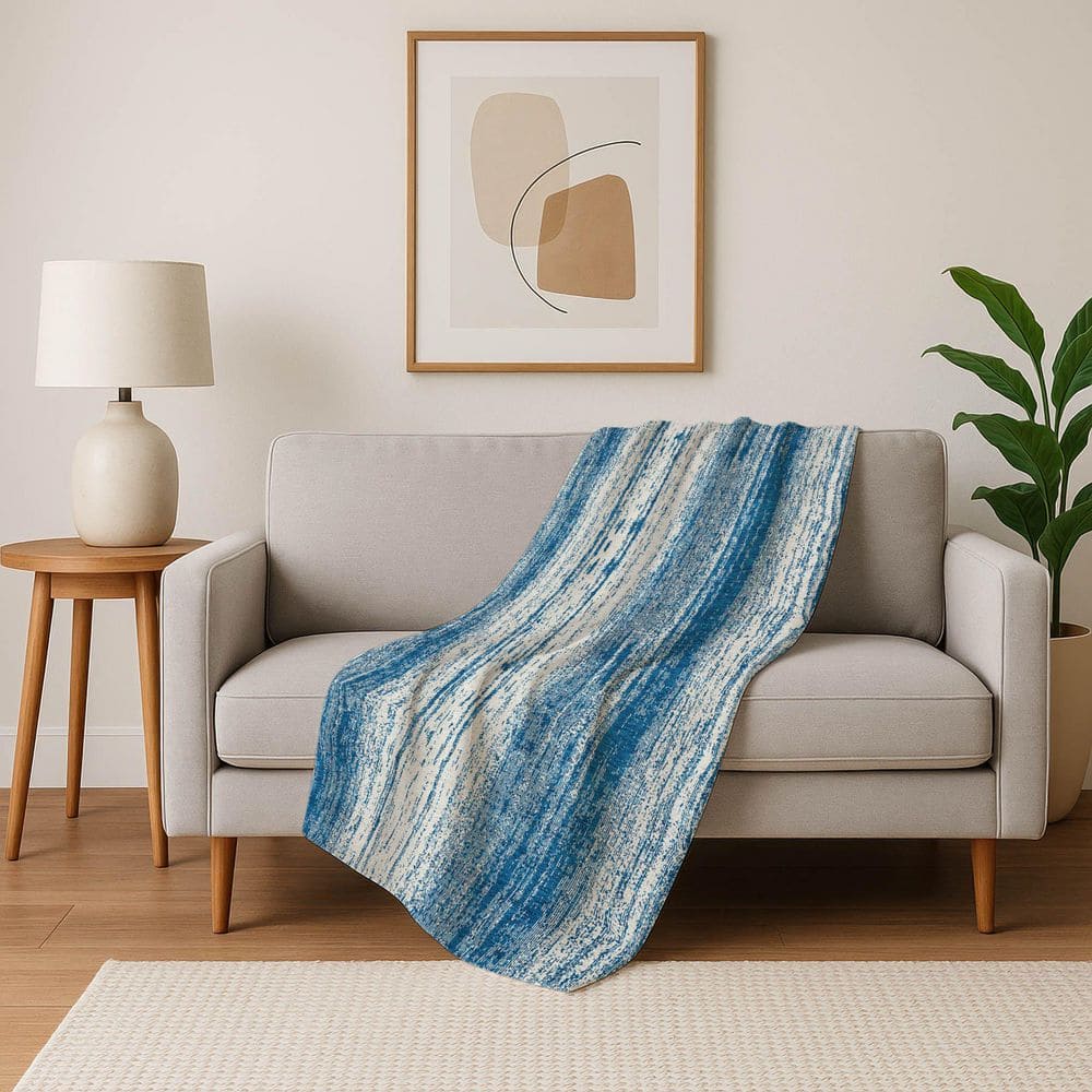Premium Machine Washable ASB861 Navy 50 in. x 70 in. Sherpa Throw Blanket price history on PriceWatchPro