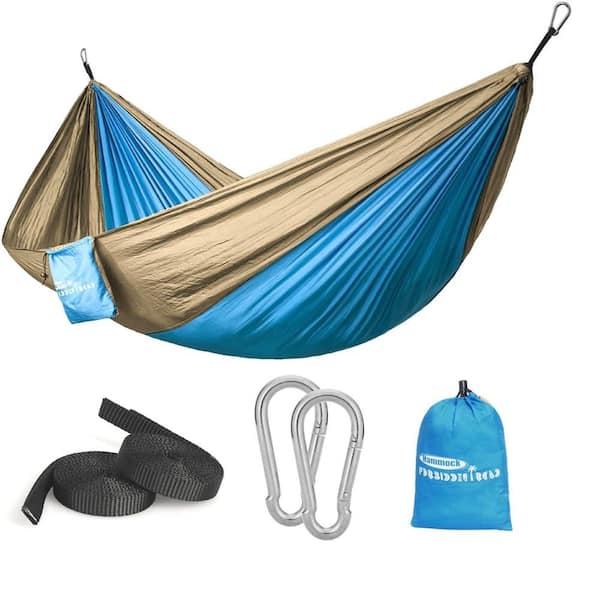 ITOPFOX Camping 8.8 ft. Portable Hammock Bed Hammock in Blue and Gold