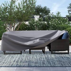 Qovers 126 in. L x 63 in. W x 28 in. H Gray General Purpose Patio Table and Chair Set Cover