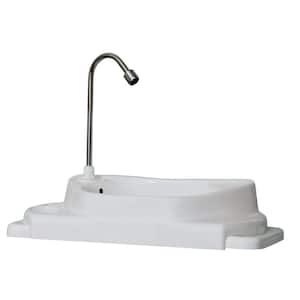 Touch-Free Water/Space Saving Adjustable Toilet Tank Retrofit Sink/Faucet Basin White