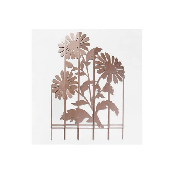 Evergreen 33 in. Pink Flower Multi-Panel Garden Stake