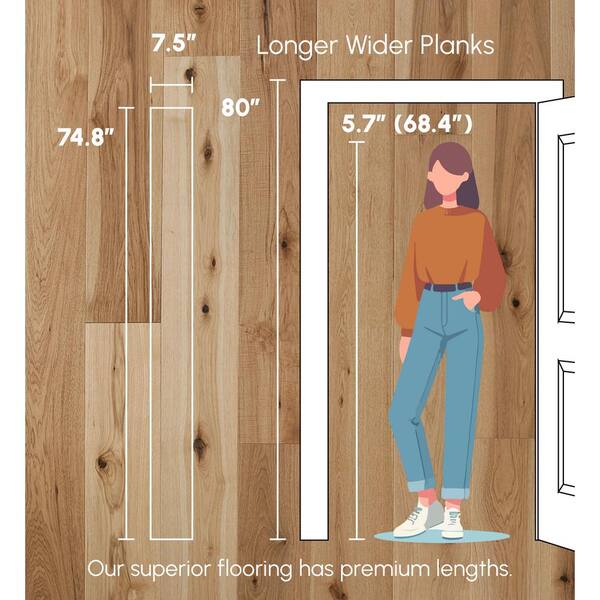 ASPEN FLOORING Farrow Hickory 1/2 in. T x 7.5 in. W Water Resistant Wire Brushed Engineered Hardwood Flooring (31.09 sqft/case)