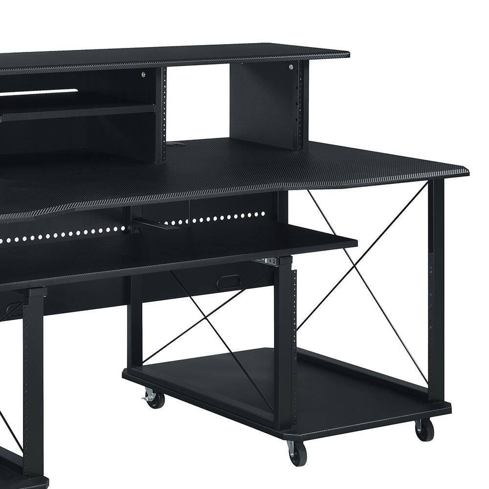 Megara 72" Black MDF Music Desk with Keyboard Tray