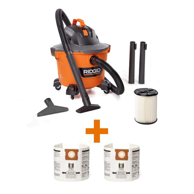 RIDGID 9 Gal. 4.25 Peak HP NXT Shop Vacuum Wet Dry Vac with General Debris Filter, Dust Bags, Hose and Accessory Attachments