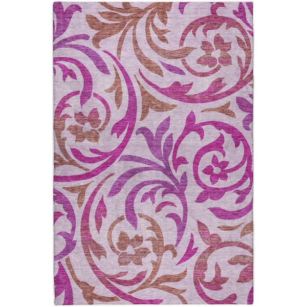 Dream Shag Premium Machine Washable Abstract ADS764 Lavender 10 ft. x 14 ft. Area Rug