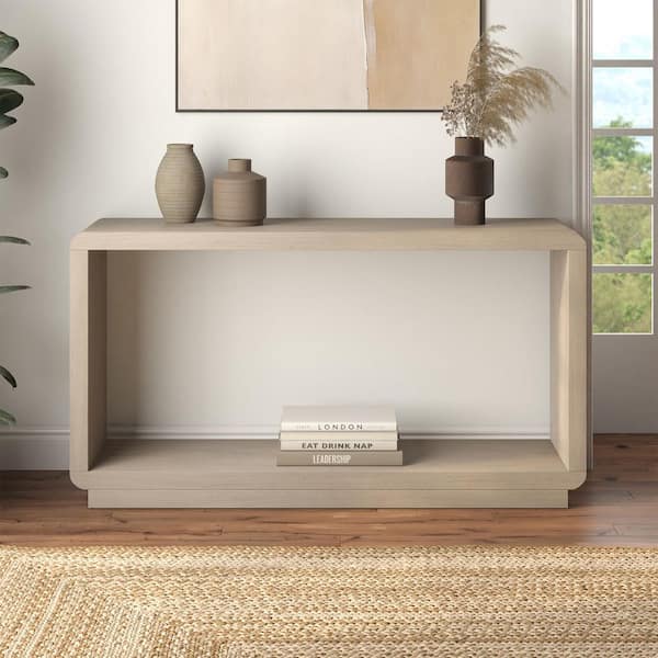 Lonni 55 in. Alder White Rectangle MDF Console Table