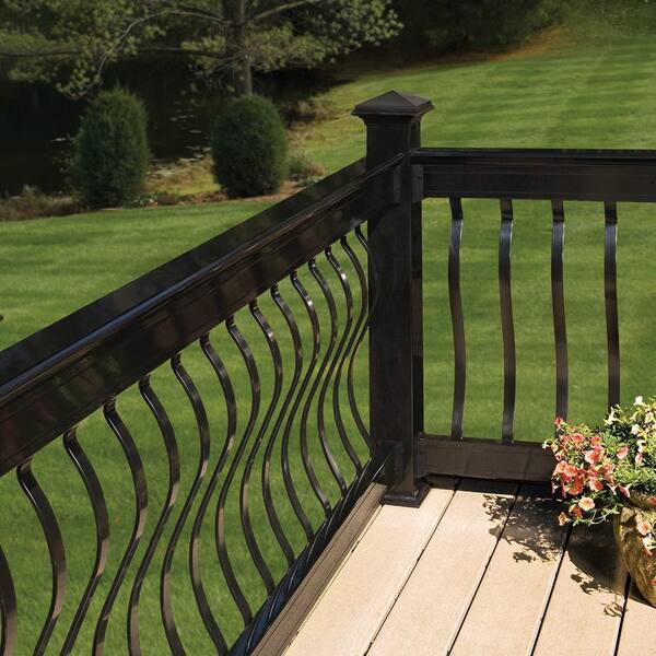 Balustres Aluminium Martelé Noir 33,25" - Lot De 1, Finition Martelée Pour Rampe