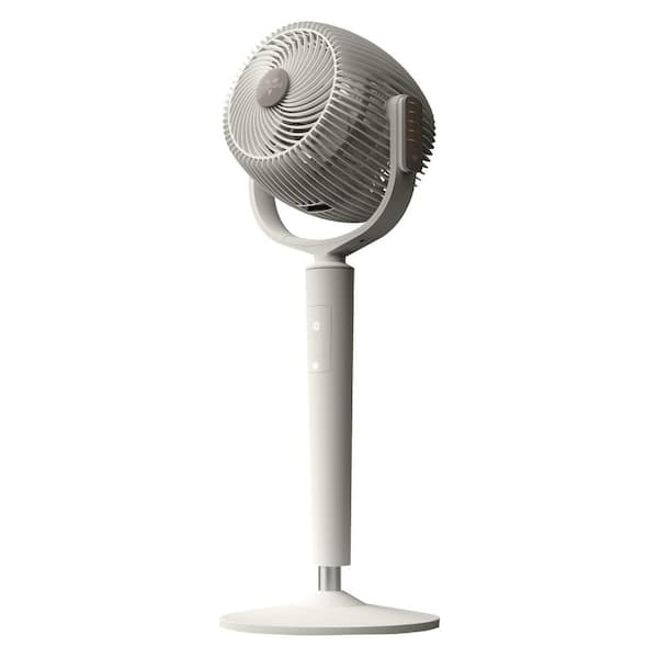 EOS 9S 8.15 in. 10 Fan Speeds Pedestal Fan in White with Oscillation, LED Light, Adjustable Height, Aromatherapy