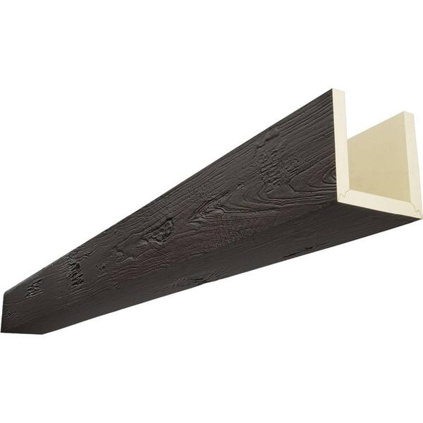 Ekena Millwork Timberthane 4 in. x 8 in. x 8 ft. 3-Sided (U-Beam) Knotty Pine Hickory Faux Wood Ceiling Beam