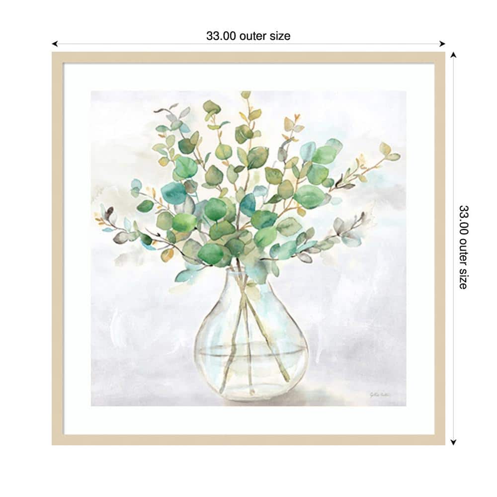 Eucalyptus Vase II 33" x 33" Natural Wood Framed Wall Art