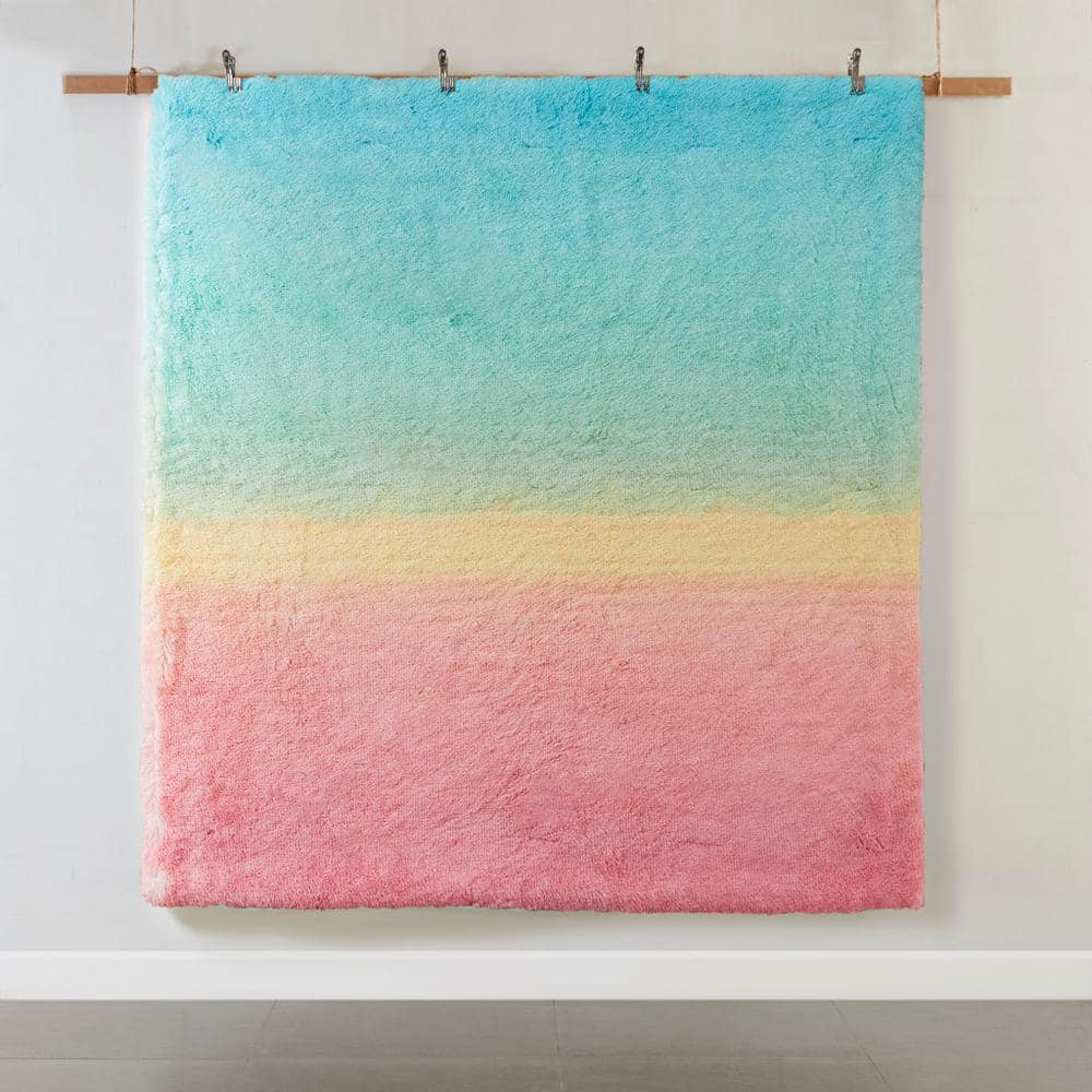 Pastel Ombre Shaggy Faux Fur Comforter Set