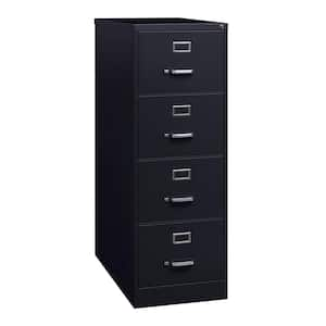 26.5 in. D 4-Drawer Black Metal Legal Width 18 in. W Vertical File Cabinet Commercial Grade