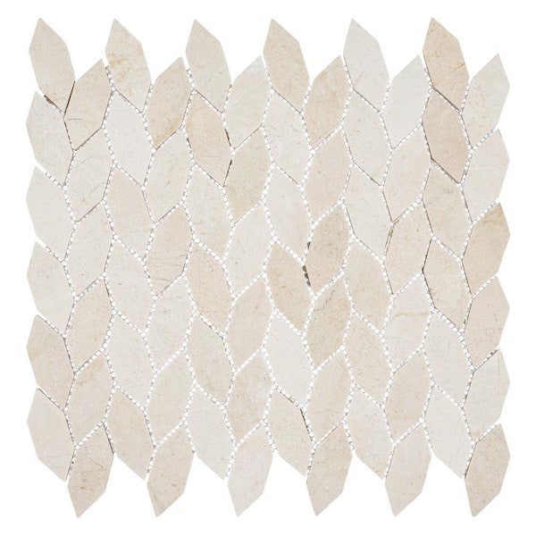 Channing Latte Elongated Hex Cream 12 in. x 12 in. Smooth Natural Stone Mosaic Wall and Floor Tile (5.3 sq. ft./Case)