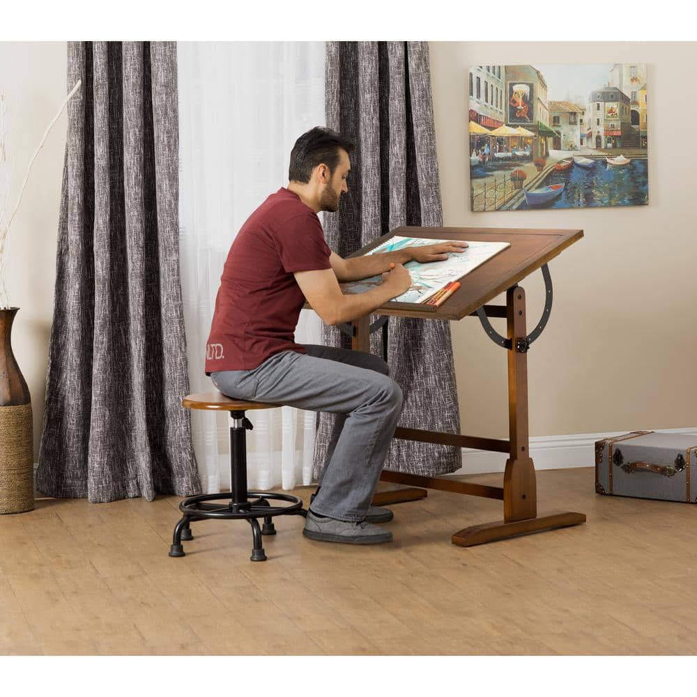 Rustic Oak Solid Wood Traditional Craft Desk
