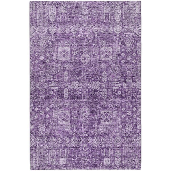 Dream Shag Premium Machine Washable Abstract ADS637 Purple 10 ft. x 14 ft. Area Rug