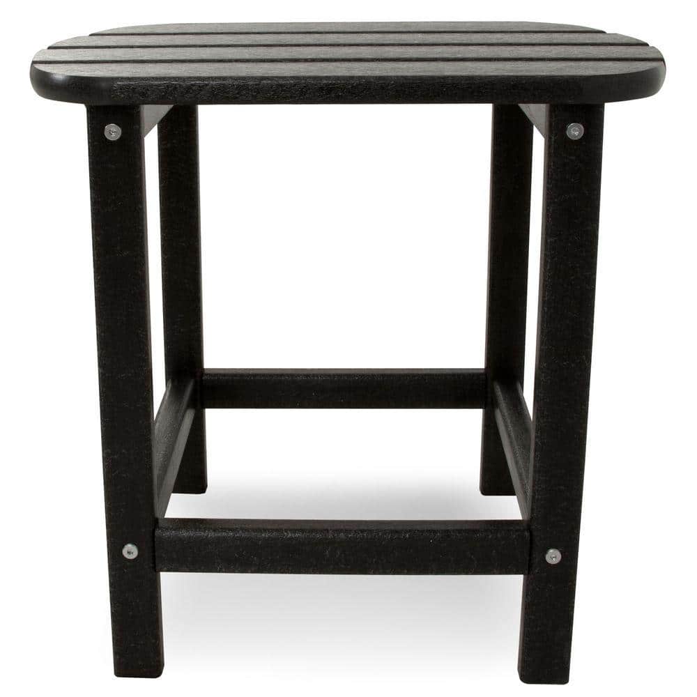 South Beach 18" Black Recycled Plastic Outdoor Side Table
