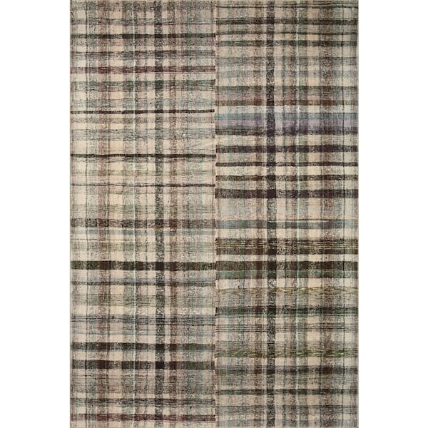 Loloi Chris Loves Julia Humphrey Forest/Multi 18 in. x 18 in. Sample Modern Farmhouse Plaid Area Rug