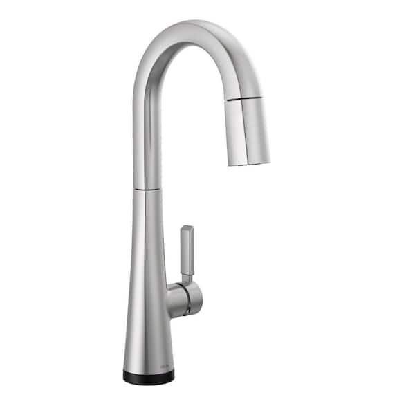 Delta Monrovia Touch2O with Touchless Technology Single Handle Bar Faucet in Lumicoat Arctic Stainless