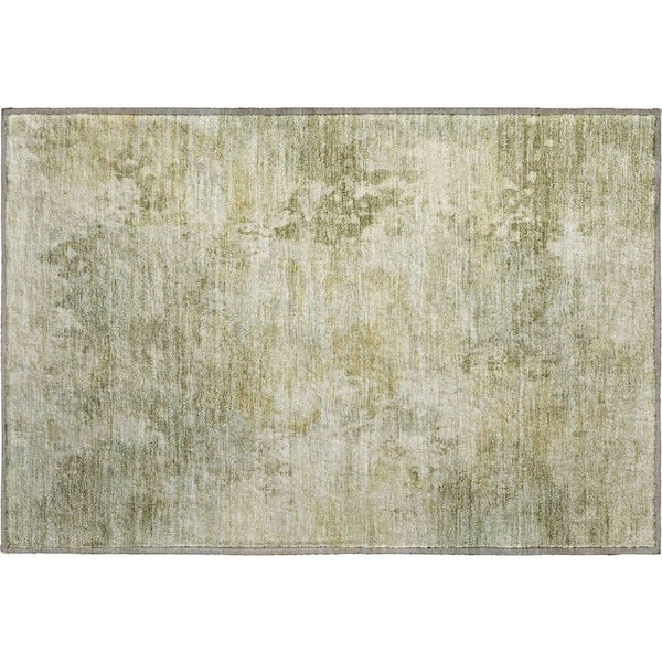 Mayfield Premium Machine Washable Abstract AMF2073 Sage 2 ft. x 3 ft. Accent Rug