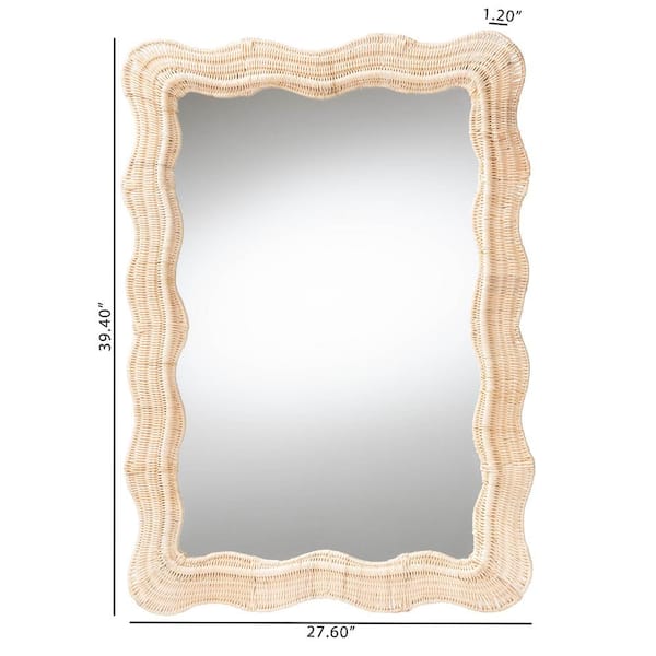Hasana 27.6 in. W x 39.4 in. H Rattan Mirror