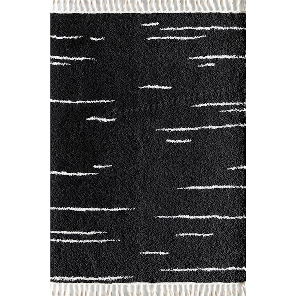 Rugs America Bennett Introspective Black 2'6"x8' Shag Area Rug