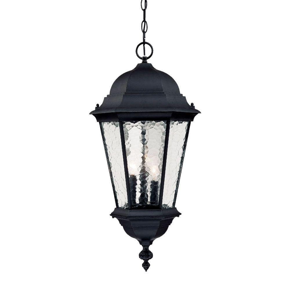 Acclaim Lighting Bay Street Matte Black Traditional Textured Glass Lantern Pendant Light