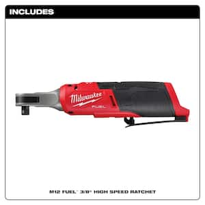 M12 FUEL 12-Volt Lithium-Ion Brushless Cordless High Speed 3/8 in. Ratchet (Tool-Only)