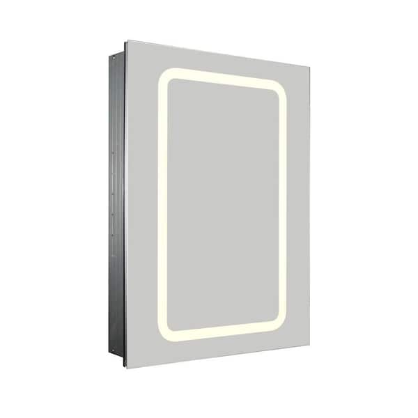 Whitehaus Collection Medicinehaus 21-5/8 in. W x 29-1/2 in. H x 5 in. D Recessed Medicine Cabinet in Anodized Aluminum