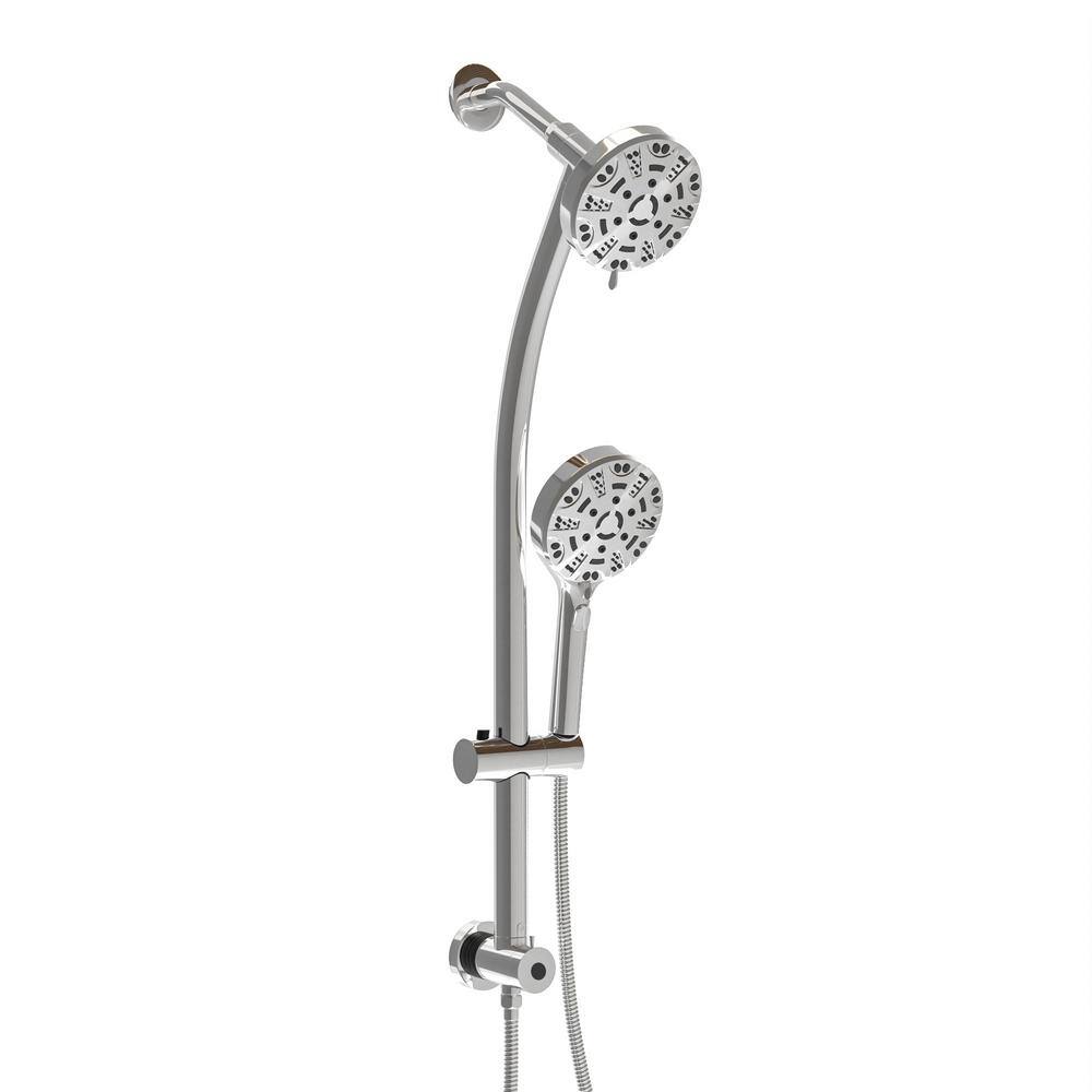 8-Spray 4.7 in. Wall Mount Dual Fixed and Handheld Shower Head, 8-Functions Hand Shower with Hose 1.8 GPM in Chrome price history on PriceWatchPro