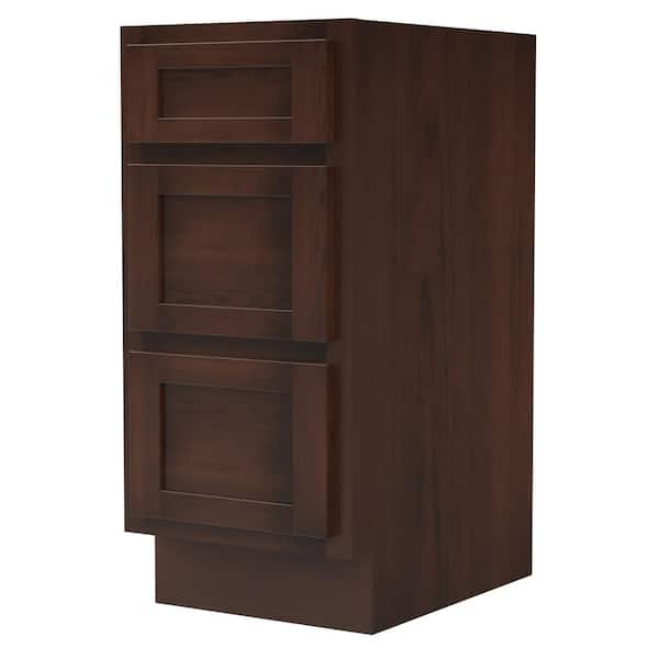 Vanity Art 15 in. W x 21 in. D x 32.5 in. H 3-Drawers Bath Vanity Cabinet Only in Brown