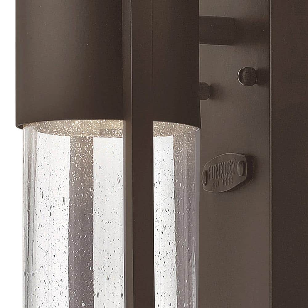 Buckeye Bronze 15.5" Clear Seedy Glass Outdoor LED Wall Sconce