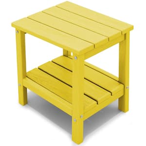 Yellow Rectangle Resin Outdoor Side Table