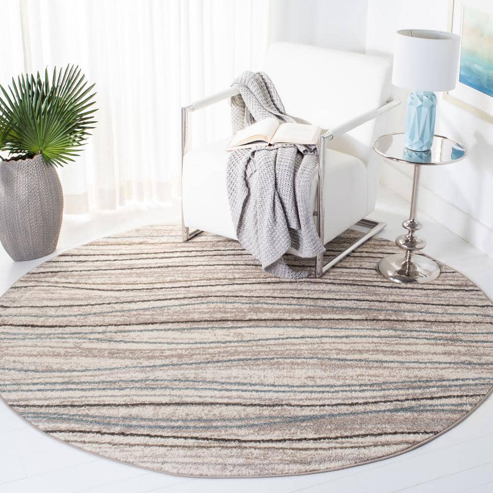 Amsterdam 5 X 5 Cream/Beige Abstract Round Rug price history on PriceWatchPro