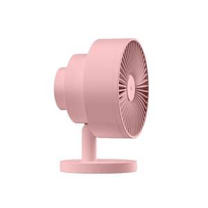 Smart Whisper-Quiet 8 in. Air Circulator and Desk Fan with 5 Speeds and Remote to Pink