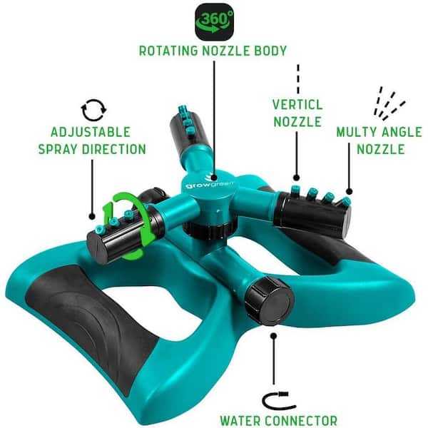 GrowGreen 360-Degree 3 Arm Rotating Lawn Sprinkler 04-PLS-HD - The