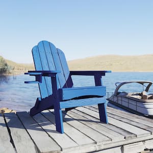 Navy Blue Folding Plastic Adirondack Chair Patio Chairs Lawn Chair Outdoor Chairs