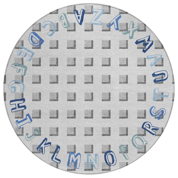 Chantille Machine Washable Indoor/Outdoor Abstract ACN2827 Tin 8 ft. x 8 ft. Round Rug