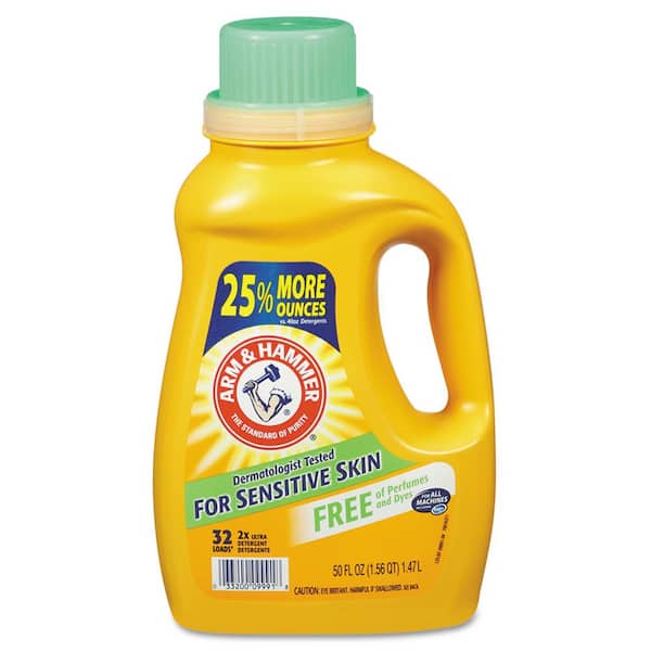 Arm and Hammer 50 oz. Bottle Unscented HE Compatible Liquid Laundry Detergent (8/Carton