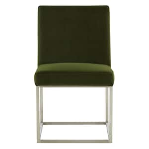 Jenette Forest Green/Silver 20 in. Wood Dining Chair