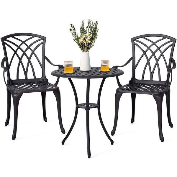 Nuu Garden 3 Piece Cast Aluminum Patio Bistro Set Rust Proof Outdoor Furniture Scd004 01a The Home Depot Nuu Garden 3 Piece Cast Aluminum Patio, Rust Proof Aluminum Outdoor Furniture