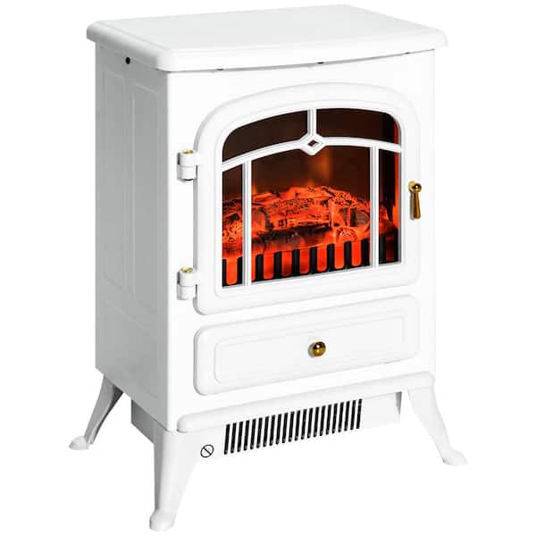 Unbranded 750-Watt/1500-Watt 22" Freestanding Electric Fireplace Heater with Realistic LED Flames and Logs, Overheating Protection