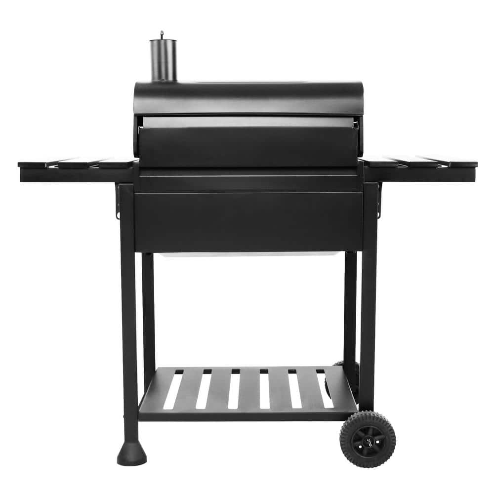 24 in. Charcoal BBQ Grill in Black with 2-Side Table - 3