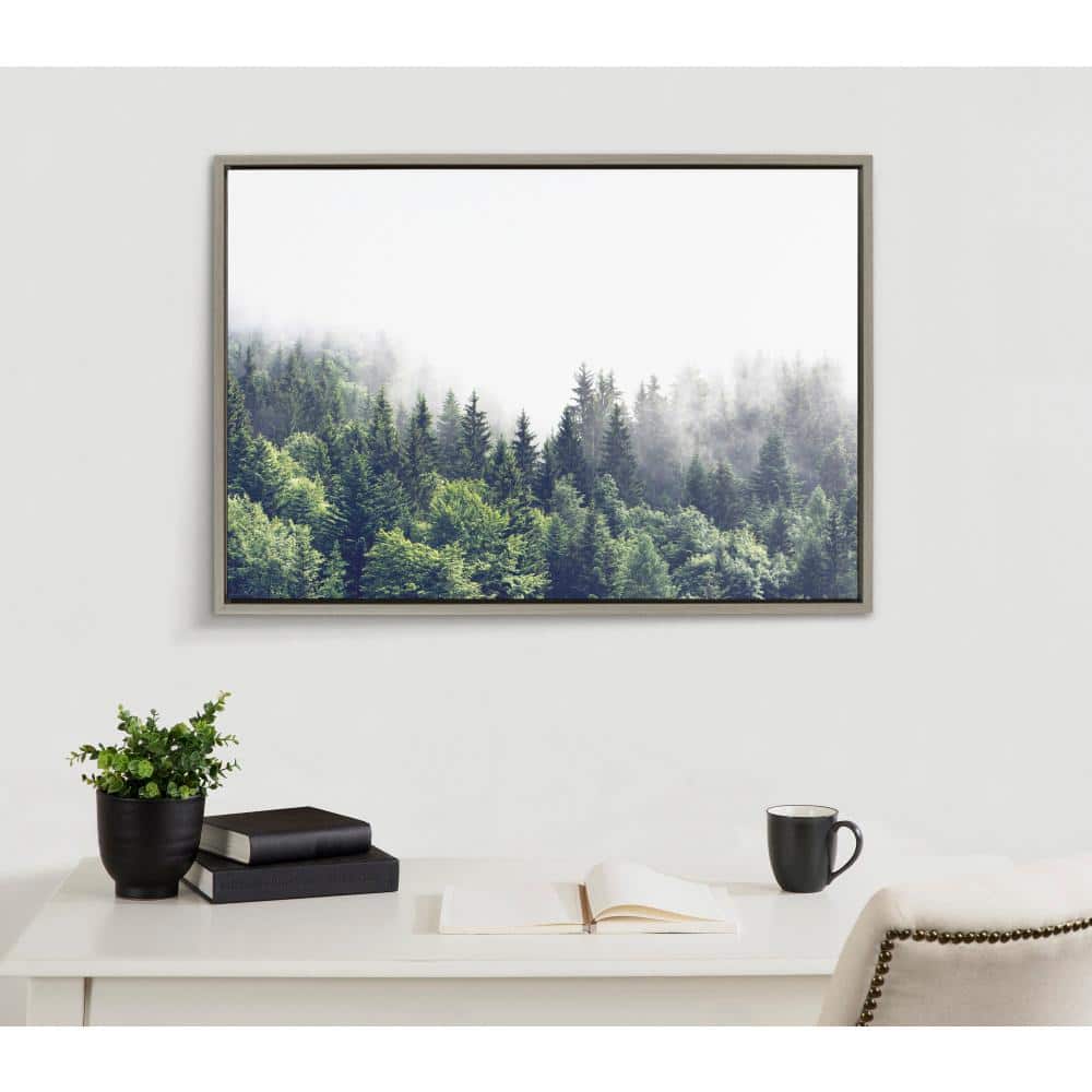Lush Green Forest on a Foggy Day Landscape Canvas Print