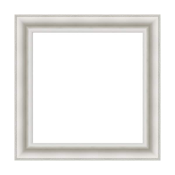 Amanti Art Mirror Makeover Parlor White 25.25 in. W x 25.25 in. H Bathroom Mirror Frame Border Kit-Fits a 24 x 24 mirror