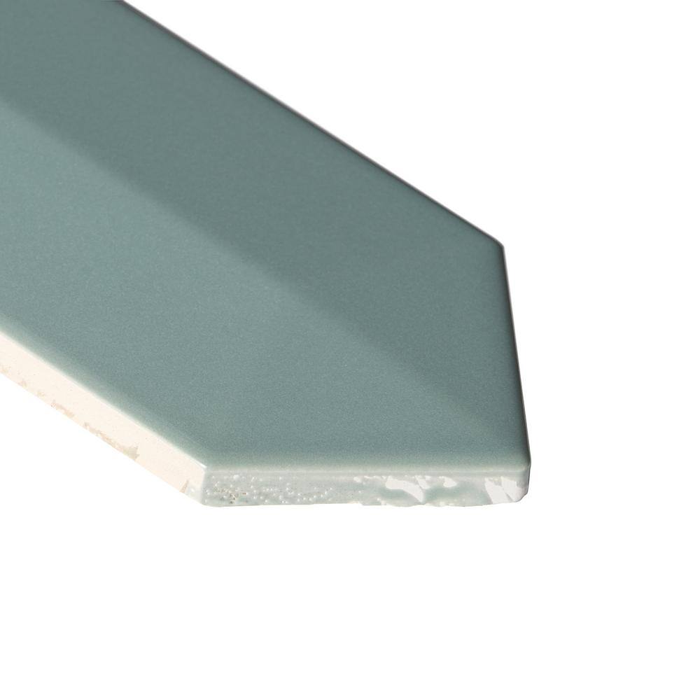 Jade 3x13 Polished Ceramic Hexagonal Wall Tile
