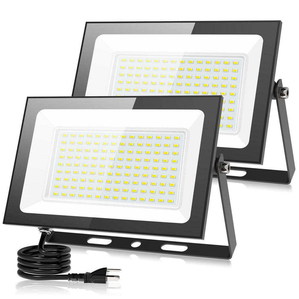 100W Equivalent 18000 Lumen Integrated LED Flood Light with Plug 2 Pack price history on PriceWatchPro