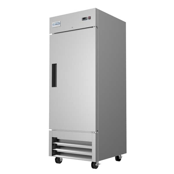 KoolMore 47 Cu. Ft. Commercial Stainless-Steel Upright Reach-In Freezer  with Self-Close Glass Doors in Silver.