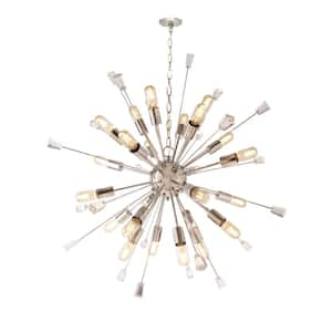 24-Light Nickel Sputnik Chandelier with no bulbs included