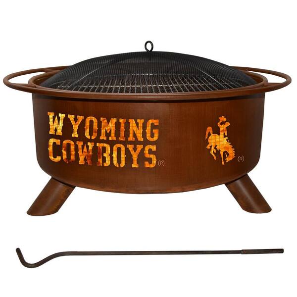 Round Steel Wood Burning Rust Fire Pit, Rolling Fire Pit Menards